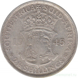 Монета. ЮАР. 1/2 кроны (2.5 шиллинга) 1945 год.
