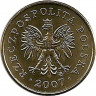 Аверс.Монета. Польша. 2 гроша 2007 год.