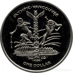 Монета. Сьерра-Леоне. 1 доллар 2009 год. XXI зимние Олимпийские Игры, Ванкувер 2010. Спортсмены.