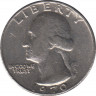 Монета. США. 25 центов 1970 год. ав.