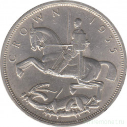 Монета. Великобритания. 1 крона 1935 год. Медальное соотношение сторон.