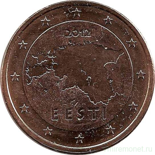 Монета. Эстония. 1 и 2 цента 2012 год. 