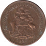 Монета. Багамские острова. 1 цент 1997 год. ав.