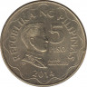 Монета. Филиппины. 5 песо 2014 год. ав.