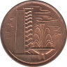 Монета. Сингапур. 1 цент 1976 год. Сталь покрытая медью. рев.