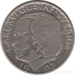Монета. Швеция. 1 крона 1992 год.