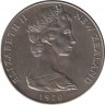 Монета. Новая Зеландия. 1 доллар 1970 год. Гора Кука. рев.