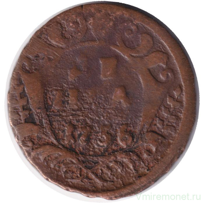 Монета. Россия. Деньга 1736 год.