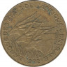 Монета. Центральноафриканский экономический и валютный союз (ВЕАС). 5 франков 1992 год. ав.