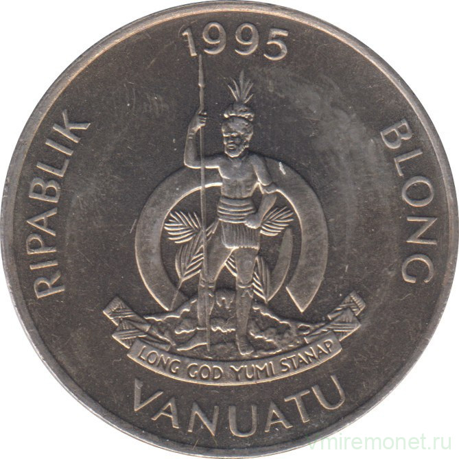 Монета. Вануату. 20 вату 1995 год.