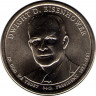 Аверс. Монета. США. 1 доллар 2015 год. Президент США № 34, Дуайт Эйзенхауэр. Монетный двор P.