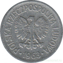 Монета. Польша. 10 грошей 1963 год.