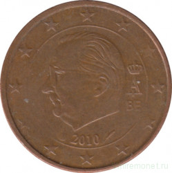 Монета. Бельгия. 2 цента 2010 год.