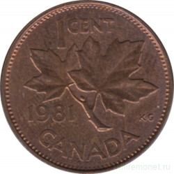 Монета. Канада. 1 цент 1981 год.