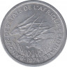 Монета. Центральноафриканский экономический и валютный союз (ВЕАС). 1 франк 1974 год. ав.