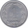 Монета. Центральноафриканский экономический и валютный союз (ВЕАС). 1 франк 1974 год. рев.