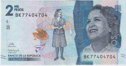 Банкнота. Колумбия. 2000 песо 2021 год.