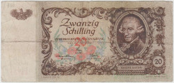 Банкнота. Австрия. 20 шиллингов 1950 год. Тип 129а.