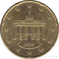 Монета. Германия. 20 центов 2002 год. (J).