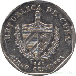 Монета. Куба. 5 сентаво 1998 год (конвертируемый песо).