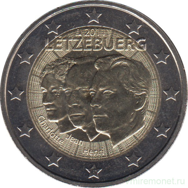 Монета. Люксембург. 2 евро 2011 год. 50 лет назначения Великого герцога Жана титулом lieutenant-representant.