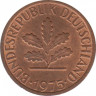 Монета. ФРГ. 1 пфенниг 1975 год. Монетный двор - Карлсруэ (G). ав.