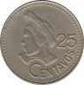 Монета. Гватемала. 25 сентаво 1996 год. рев.