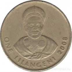 Монета. Свазиленд. 1 лилангени 2008 год.