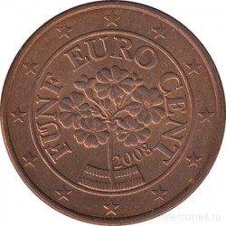 Монета. Австрия. 5 центов 2008 год.