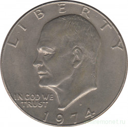 Монета. США. 1 доллар 1974 год. Монетный двор D.