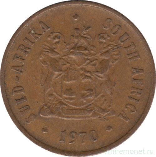 Монета. Южно-Африканская республика (ЮАР). 1 цент 1970 год.
