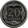 Аверс.Монета. Польша. 20 грошей 2008 год.