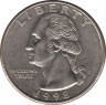 Монета. США. 25 центов 1998 год. Монетный двор D. ав.
