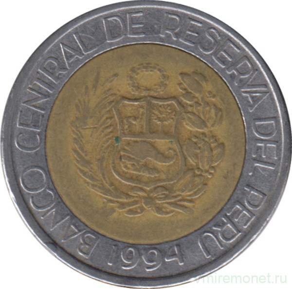 Монета. Перу. 2 соля 1994 год.