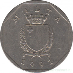 Монета. Мальта. 50 центов 1991 год.