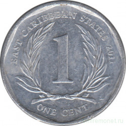 Монета. Восточные Карибские государства. 1 цент 2011 год.