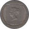 Монета. Великобритания. Остров Мэн. 1 крона 1990 год. 150 лет "Чёрный пенни". ав.