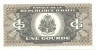 Банкнота. Гаити. 1 гурд 1989 год. Тип 253a