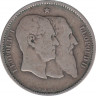 Монета. Бельгия. 1 франк 1880 год. 50 лет независимости. ав.