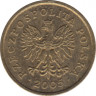 Монета. Польша. 1 грош 2005 год. ав.