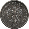 Реверс. Монета. Польша. 10 грошей 2007 год.