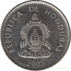 Монета. Гондурас. 50 сентаво 2005 год.