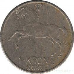 Монета. Норвегия. 1 крона 1973 год.