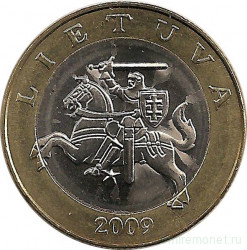 Монета. Литва. 2 лита 2009 год.