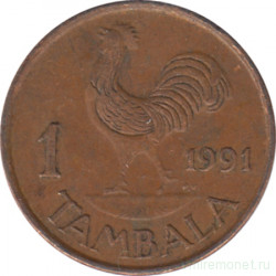Монета. Малави. 1 тамбала 1991 год.