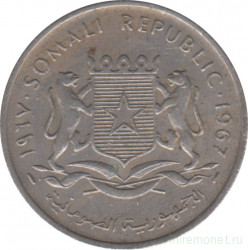 Монета. Сомали. 50 чентезимо 1967 год.