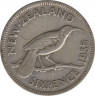 Монета. Новая Зеландия. 6 пенсов 1935 год. ав.