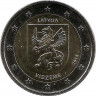 Аверс. Монета. Монета. Латвия. 2 евро 2016 год. Видземе.