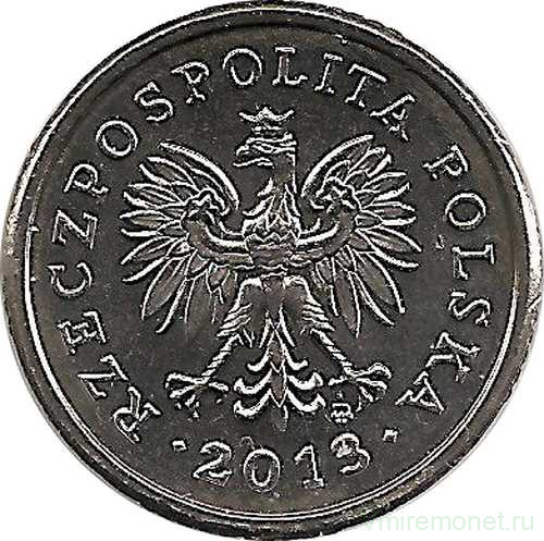 Монета. Польша. 10 грошей 2013 год.