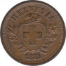 Монета. Швейцария. 1 раппен 1883 год. ав.